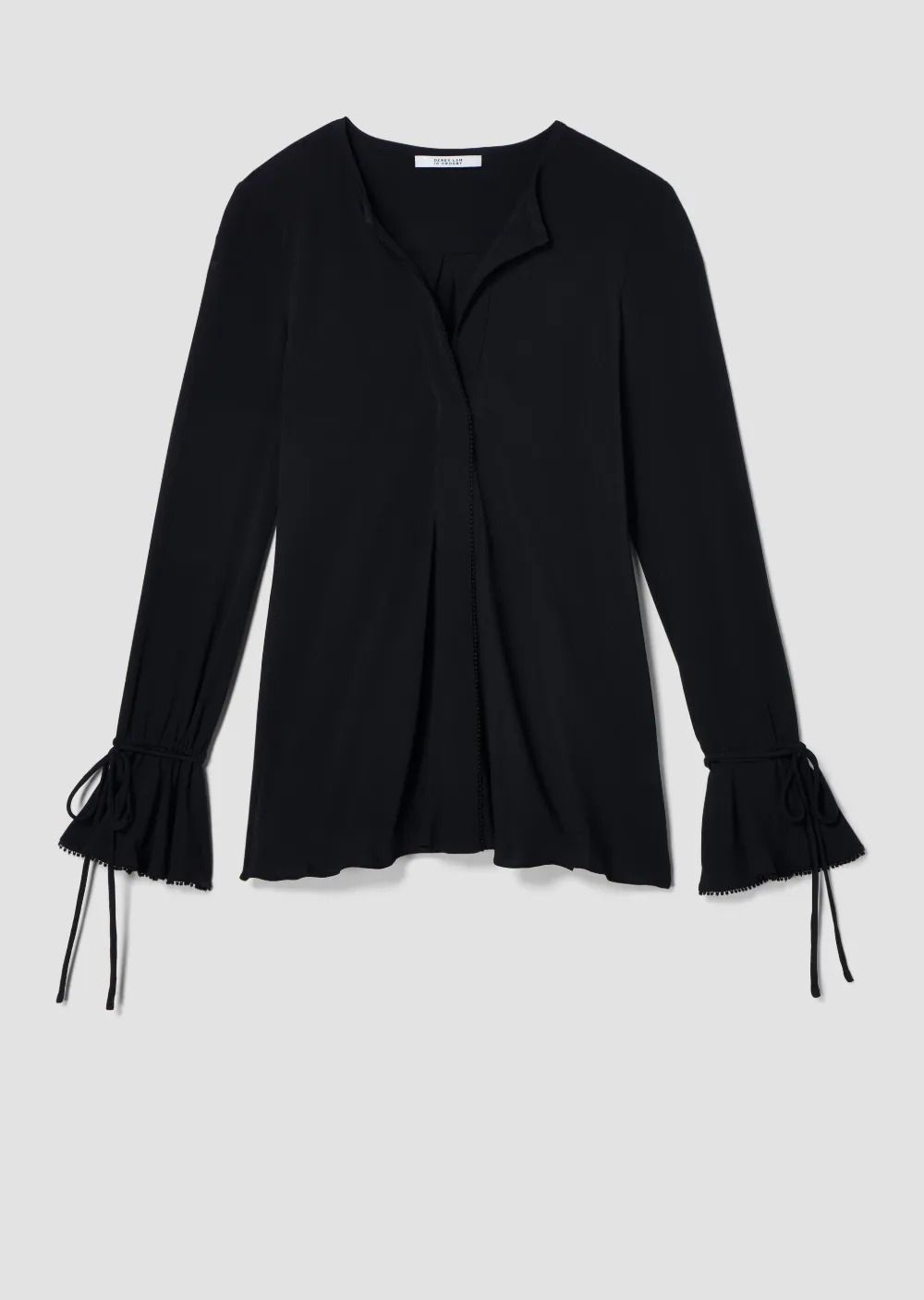 Long Sleeve Button-Down Blouse with Bell Sleeves