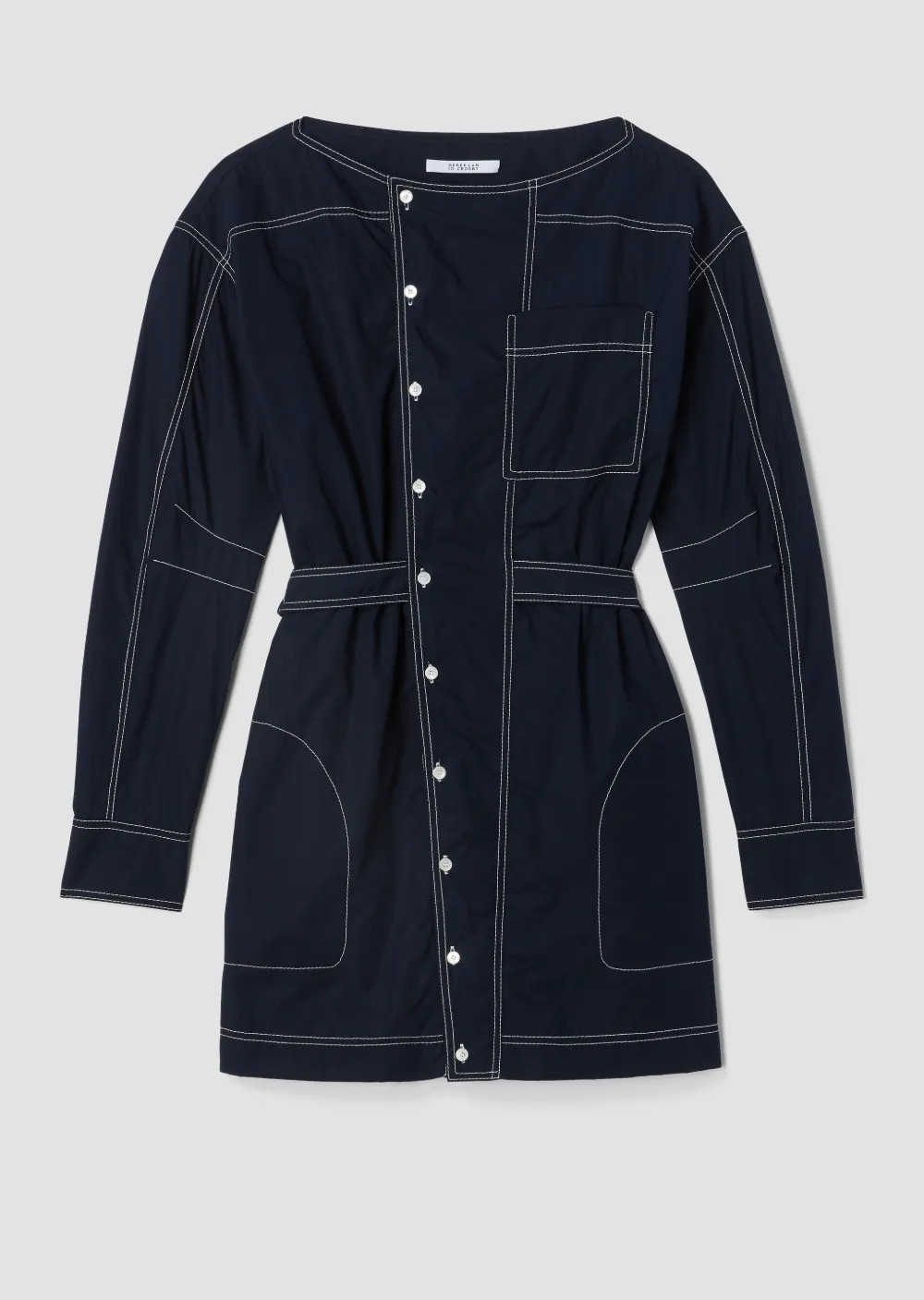 Long Sleeve Shirtdress with Center Placket
