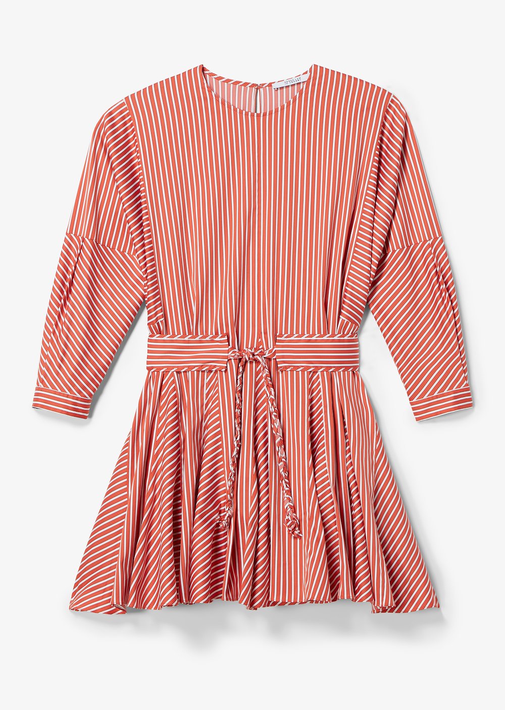 Long Sleeve Striped Godet Skirt Dress