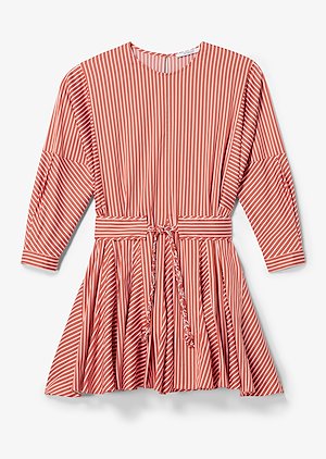 Long Sleeve Striped Godet Skirt Dress Long Sleeve Striped Godet Skirt Dress