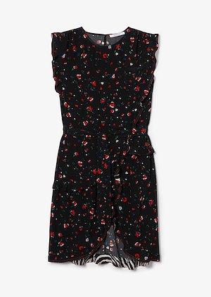 Lyra Belted Splatter Floral Ruffle Dress Lyra Belted Splatter Floral Ruffle Dress