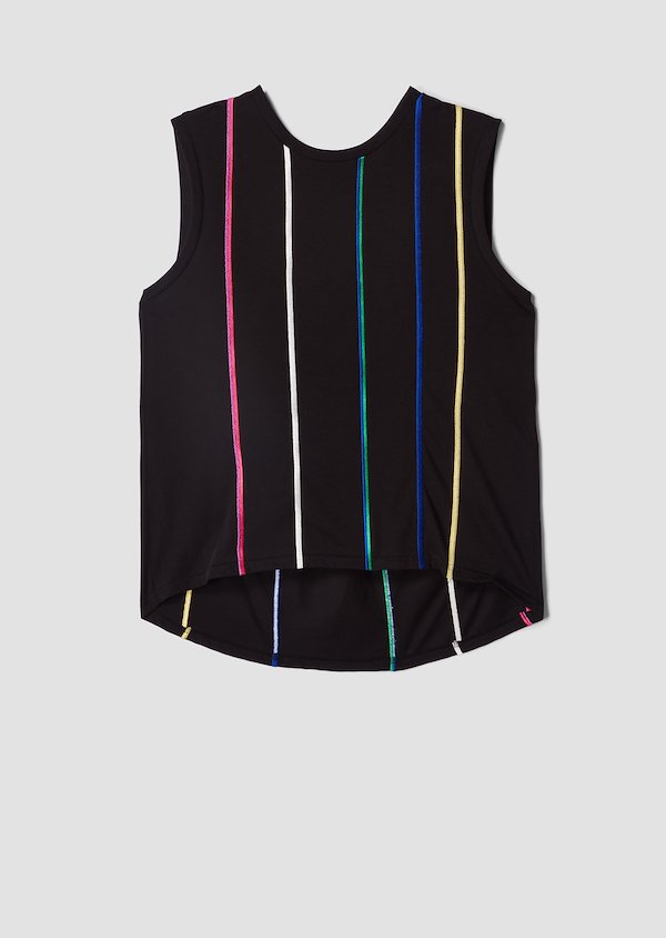 Multicolor Stripe Embroidered Tank Multicolor Stripe Embroidered Tank