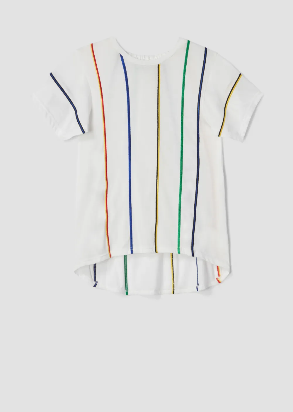 Multicolor Stripe Embroidered Tee