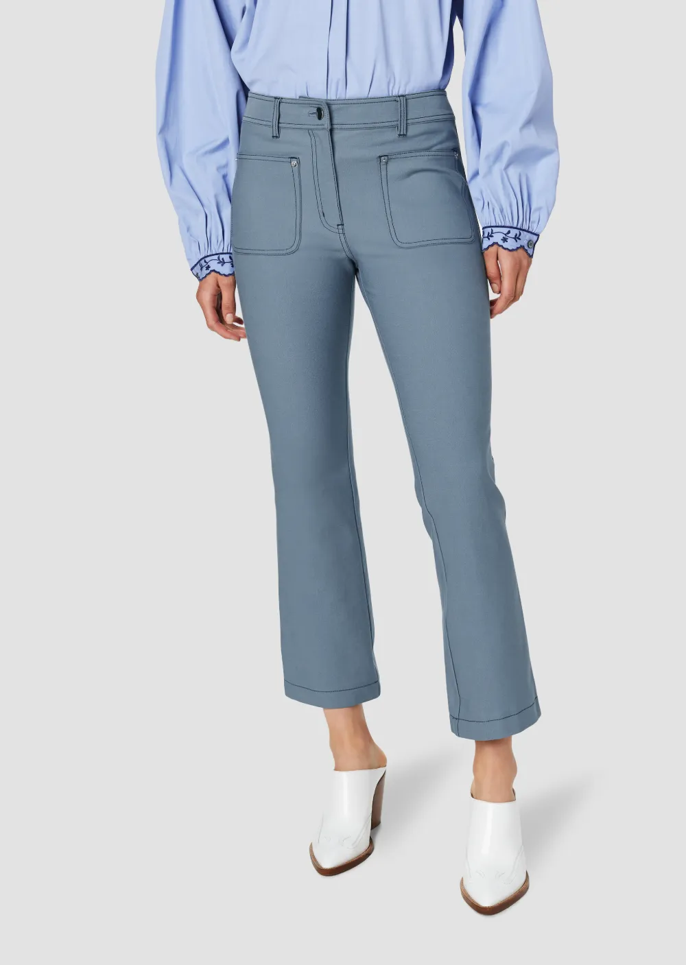 Patch Pocket Crosby Cropped Flare Trouser
