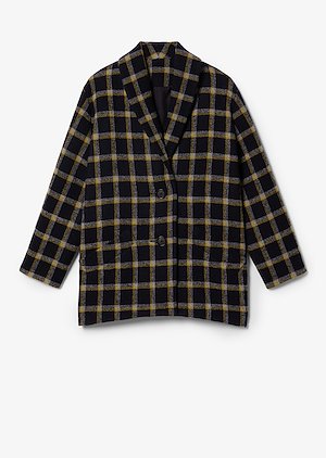 Plaid Shawl Collar Cocoon Coat Plaid Shawl Collar Cocoon Coat