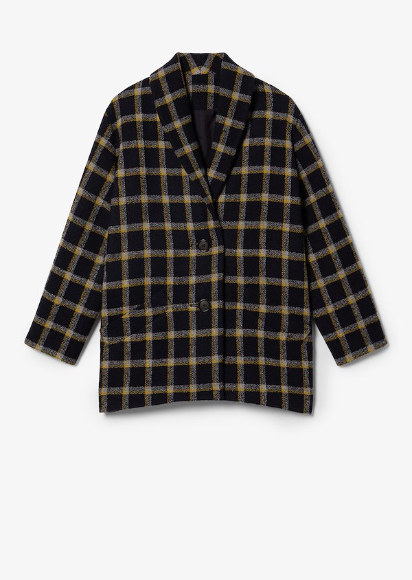 Plaid Shawl Collar Cocoon Coat Plaid Shawl Collar Cocoon Coat