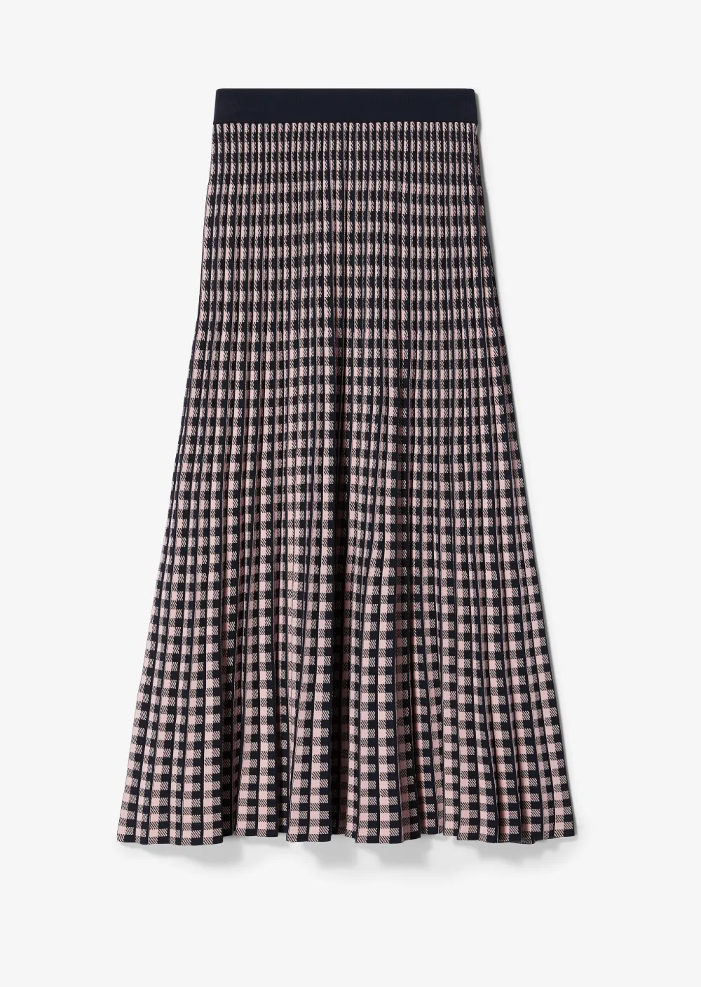 Pleated Gingham Jacquard Skirt