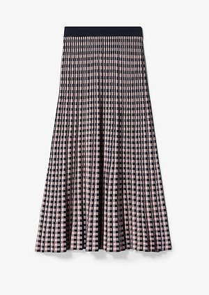 Pleated Gingham Jacquard Skirt Pleated Gingham Jacquard Skirt