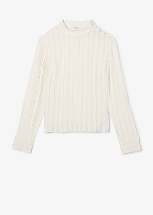 Raw Cut Chiffon Pieced Blouse with Snaps Raw Cut Chiffon Pieced Blouse with Snaps