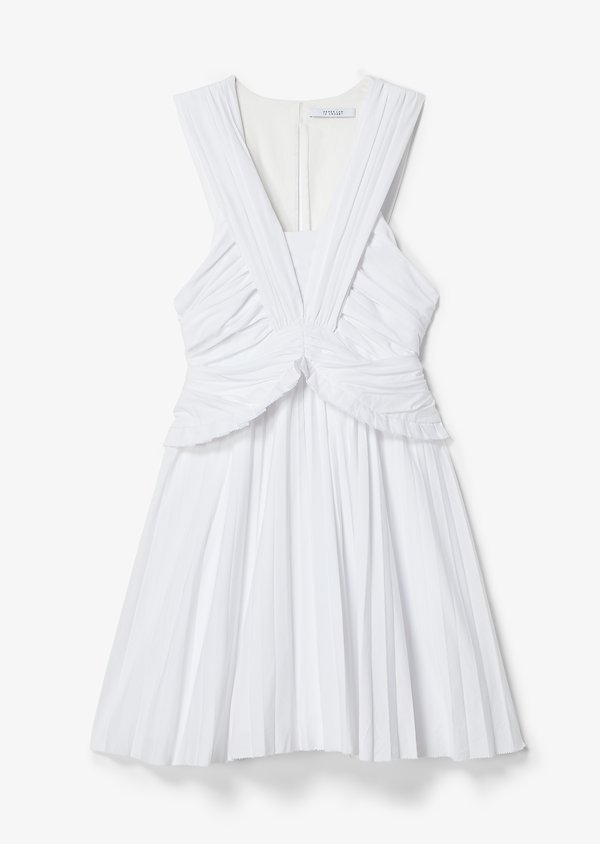 Ruched Pleated Cotton Poplin Mini Dress Ruched Pleated Cotton Poplin Mini Dress