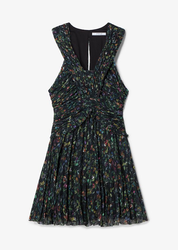 Ruched Pleated Richter Floral Mini Dress Ruched Pleated Richter Floral Mini Dress