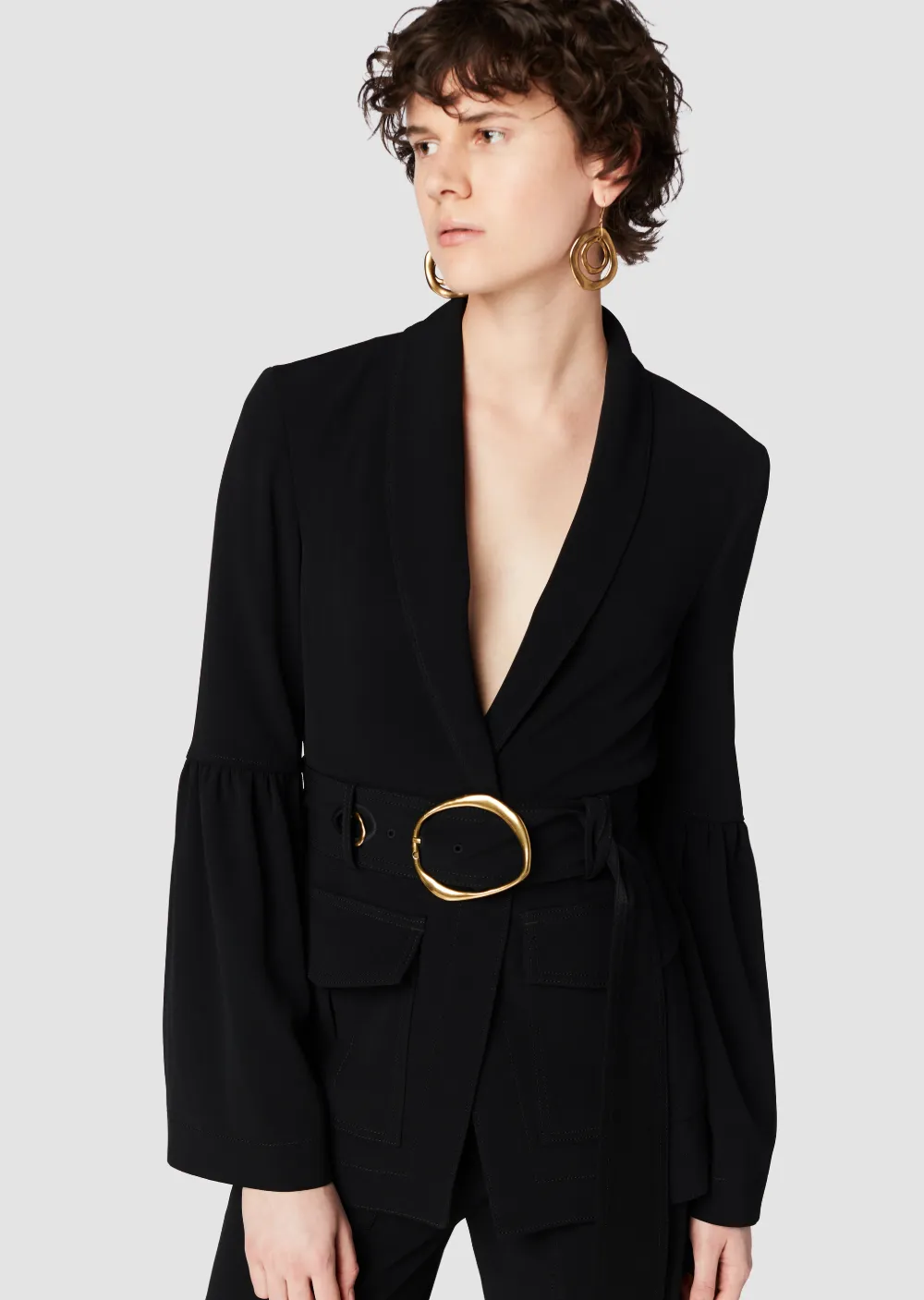 Shawl Collar Blazer With Belt