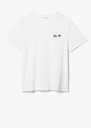 Short Sleeve Cotton Jersey Tee with Eye Embroidery Short Sleeve Cotton Jersey Tee with Eye Embroidery