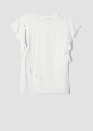 Short Sleeve Crewneck Ruffle Blouse Short Sleeve Crewneck Ruffle Blouse