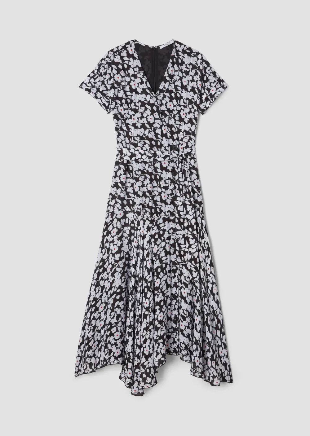 Short Sleeve Wrap Midi Dress