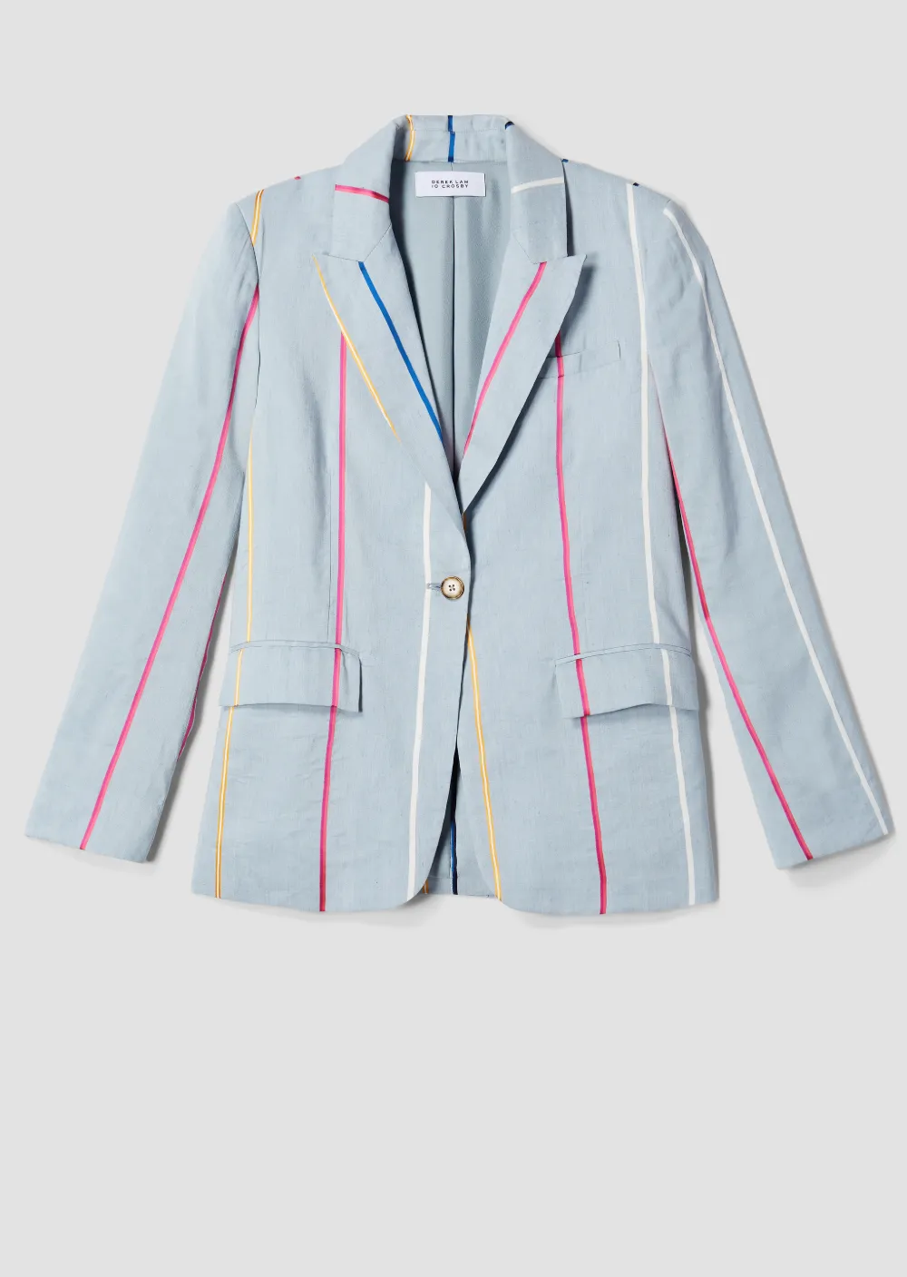 Single Button Rainbow Stripe Blazer
