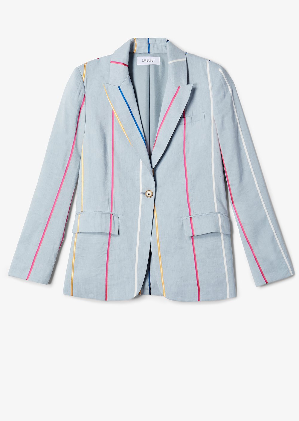 Single Button Rainbow Stripe Blazer