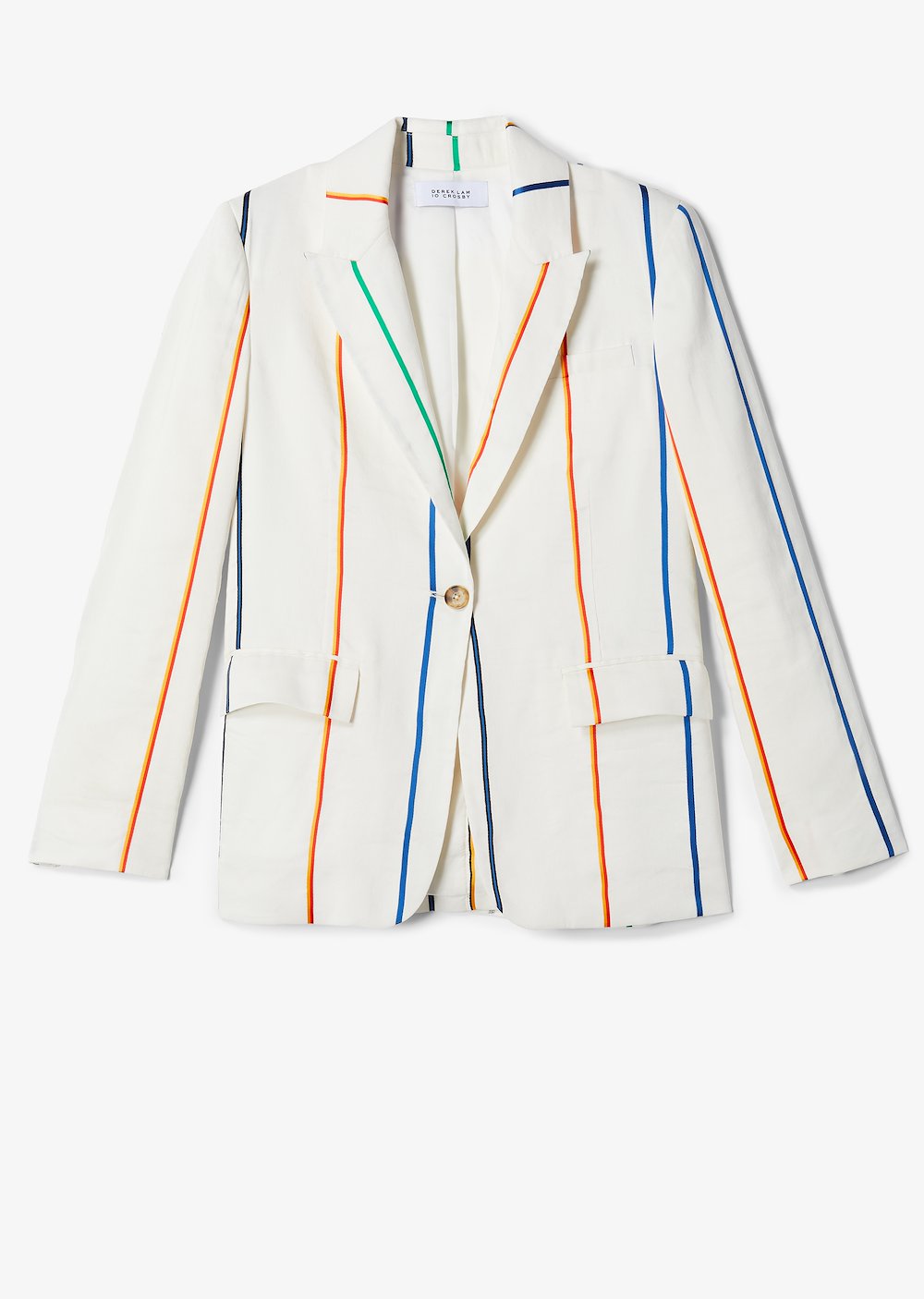 Single Button Rainbow Stripe Blazer