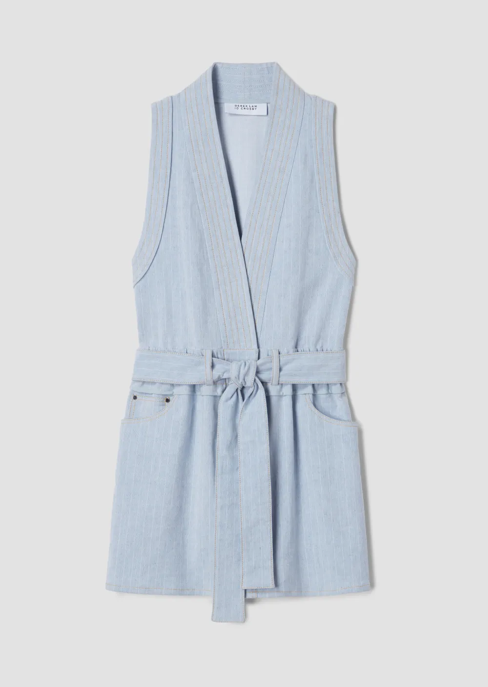 Sleeveless Belted Vest Dress