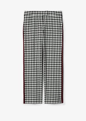 Straight Leg Gingham Trouser with Tuxedo Stripe Straight Leg Gingham Trouser with Tuxedo Stripe