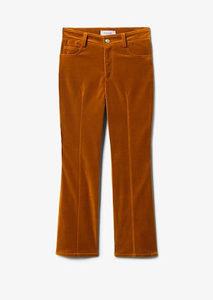 Stretch Velveteen Cropped Flare Jean Trouser Stretch Velveteen Cropped Flare Jean Trouser