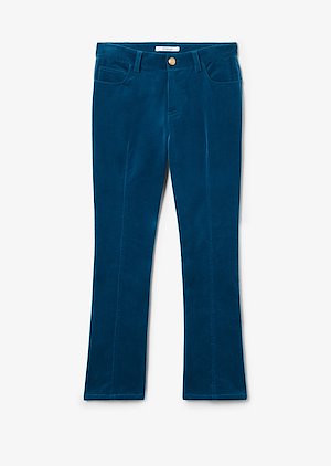 Stretch Velveteen Cropped Flare Jean Trouser Stretch Velveteen Cropped Flare Jean Trouser