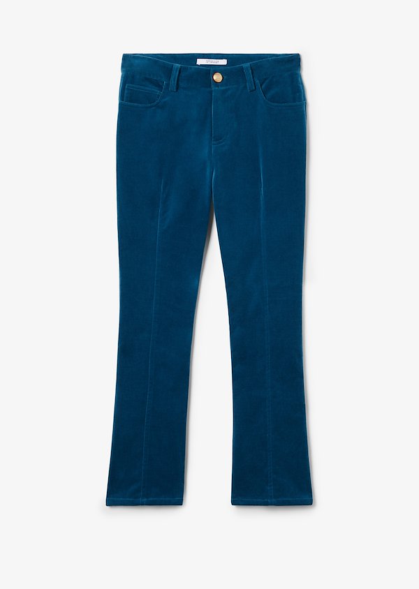 Stretch Velveteen Cropped Flare Jean Trouser Stretch Velveteen Cropped Flare Jean Trouser