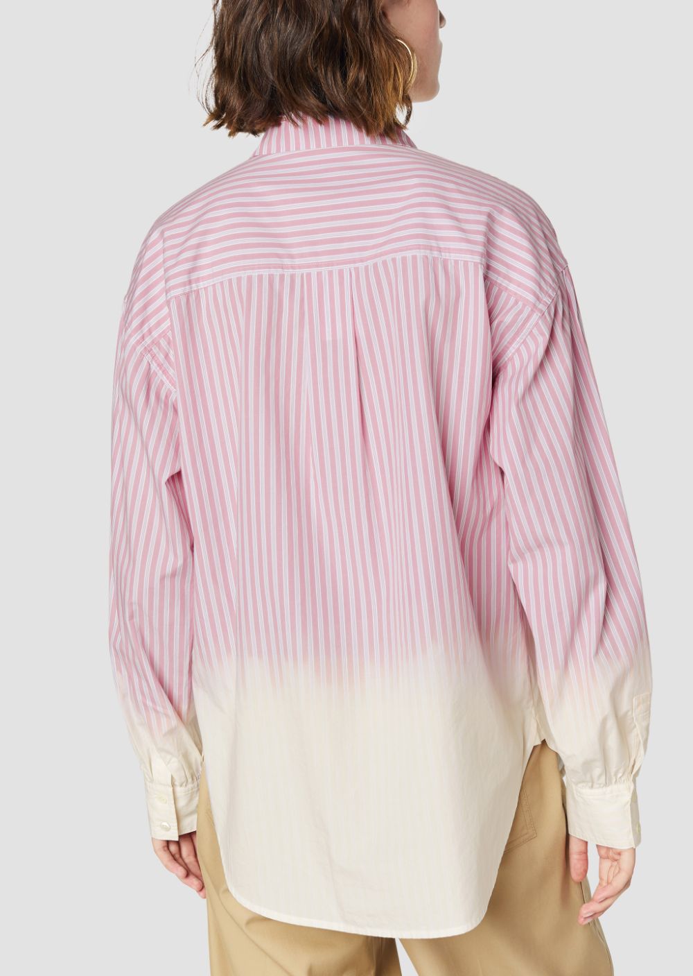 Striped Dip Dye Button Down Shirt
