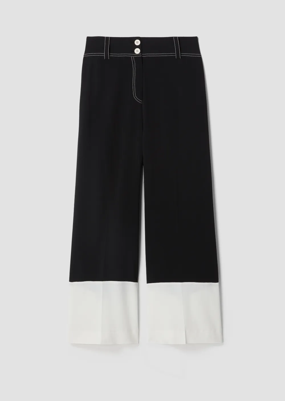 Wide Leg Culotte with Contrast Cuff