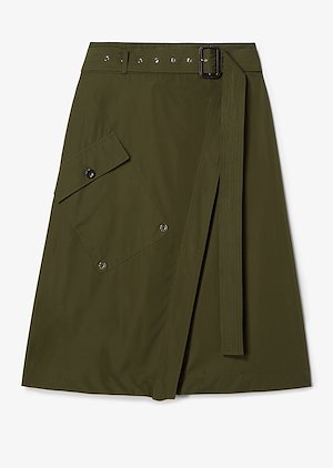 Belted Organic Cotton Paperbag Wrap Skirt Belted Organic Cotton Paperbag Wrap Skirt