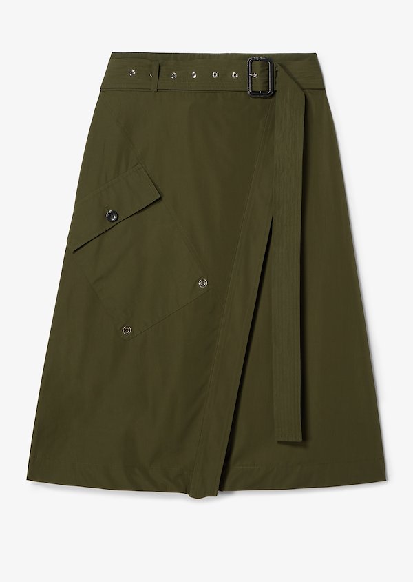 Belted Organic Cotton Paperbag Wrap Skirt Belted Organic Cotton Paperbag Wrap Skirt