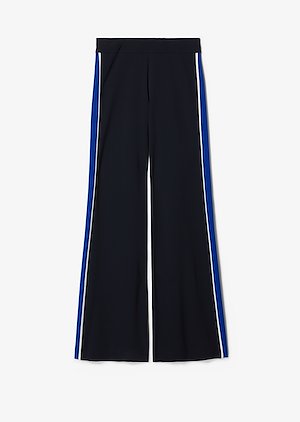 Charlee Wide Leg Crepe Jersey Trouser with Tuxedo Stripe Charlee Wide Leg Crepe Jersey Trouser with Tuxedo Stripe