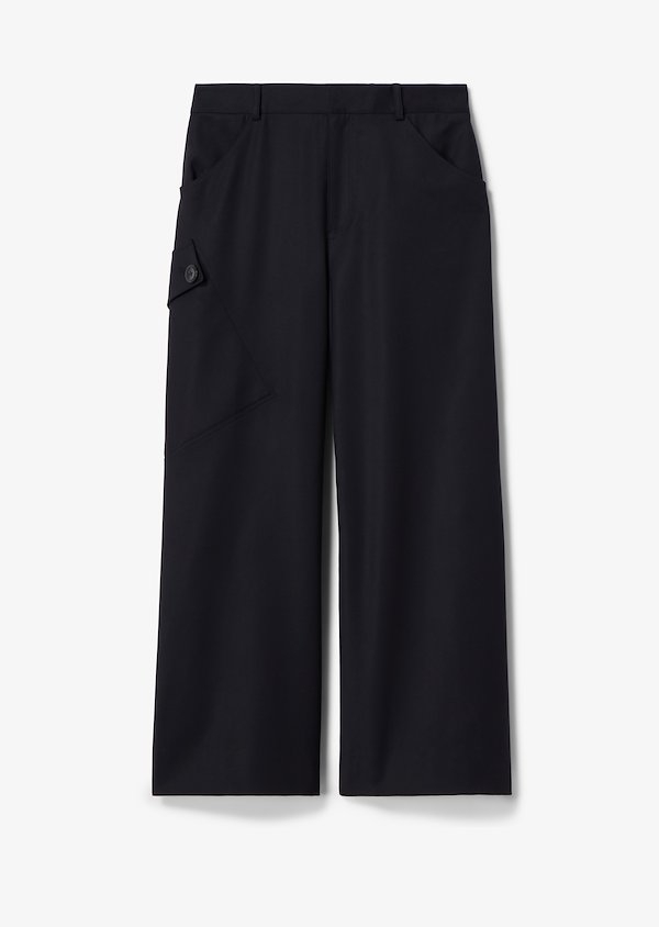 Cotton Sateen Culotte with Utility Pocket Cotton Sateen Culotte with Utility Pocket