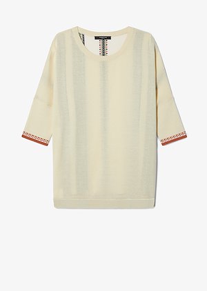 Crewneck Dolman Cashmere Sweater with Printed Silk Back Crewneck Dolman Cashmere Sweater with Printed Silk Back