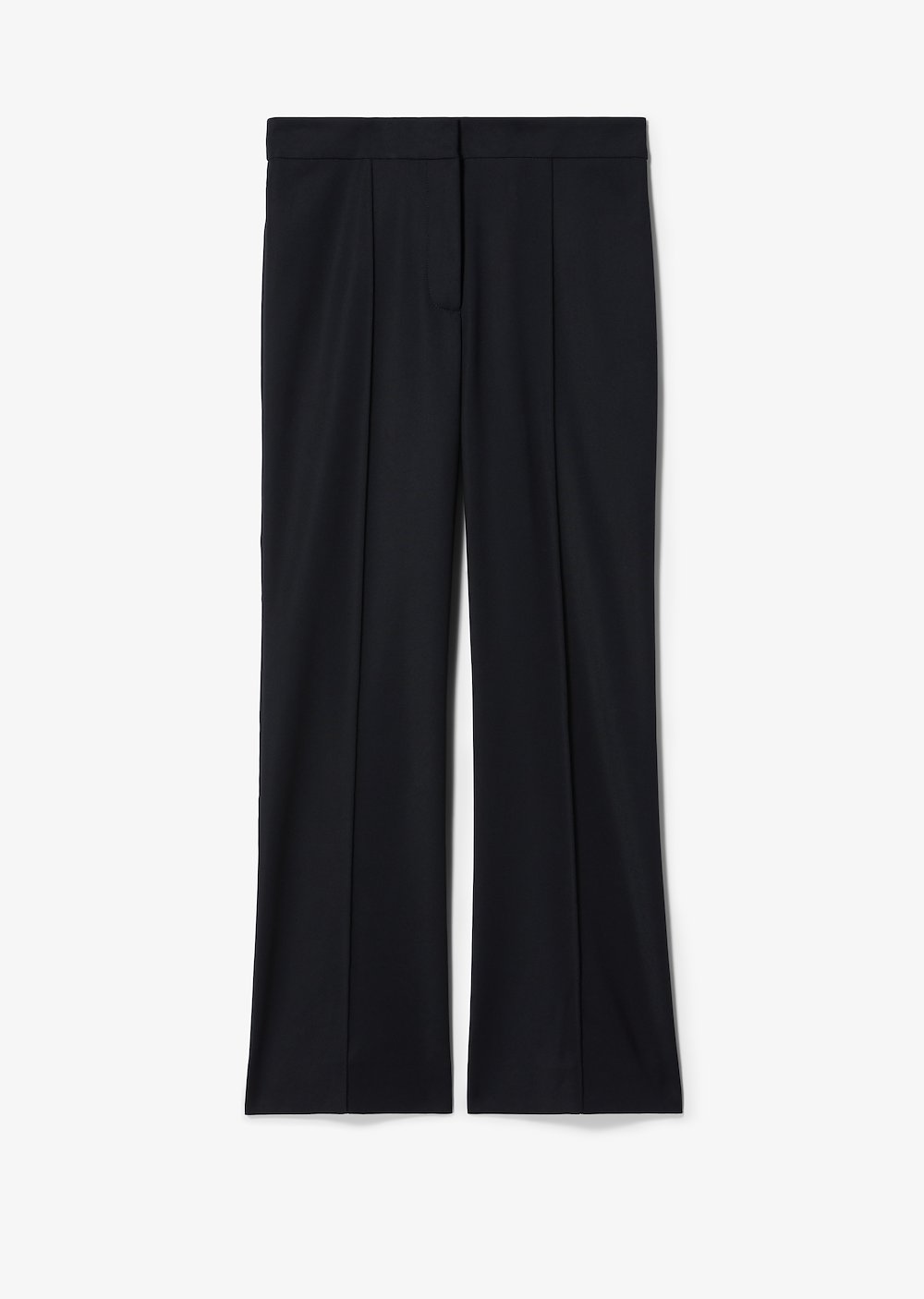 Cropped Flare Cotton Sateen Trouser with Pintuck Details