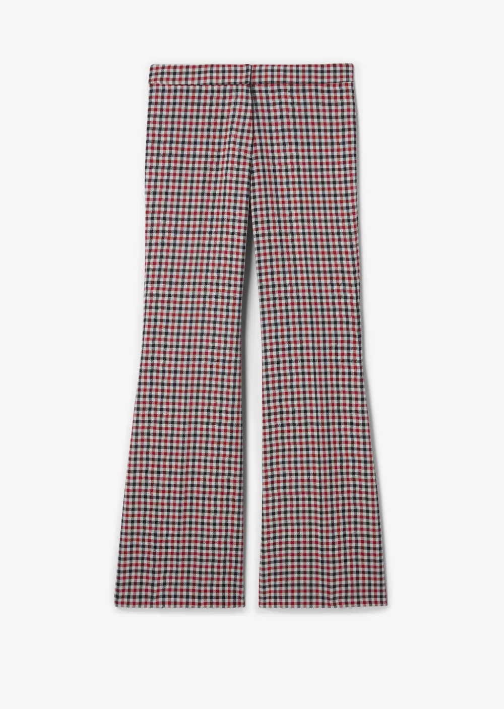 Doubleface Gauze Check Flare Leg Trouser