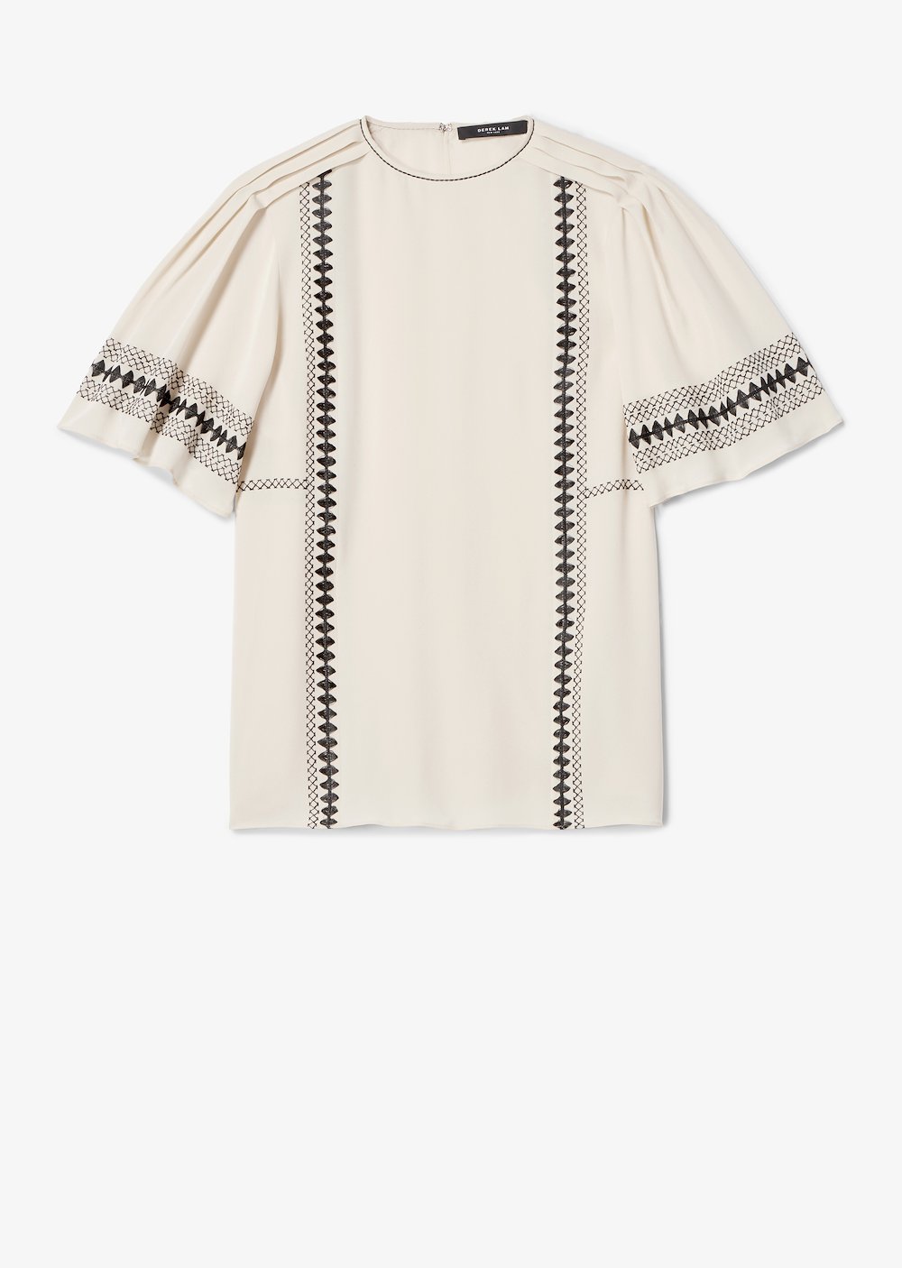 Embroidered Short Sleeve Georgette Blouse