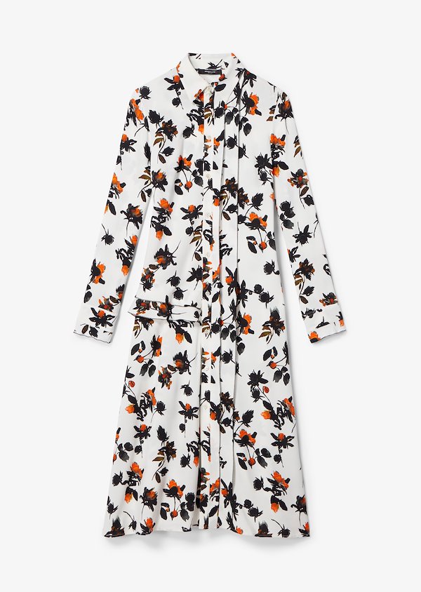 Floating Floral Long Sleeve Maxi Shirt Dress with Pleats Floating Floral Long Sleeve Maxi Shirt Dress with Pleats