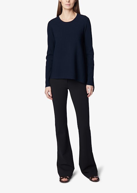 Long Sleeve Asymmetrical Knit Pullover