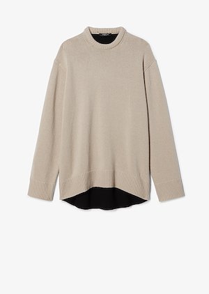 Oversized Contrast Back Cashmere Sweater Oversized Contrast Back Cashmere Sweater