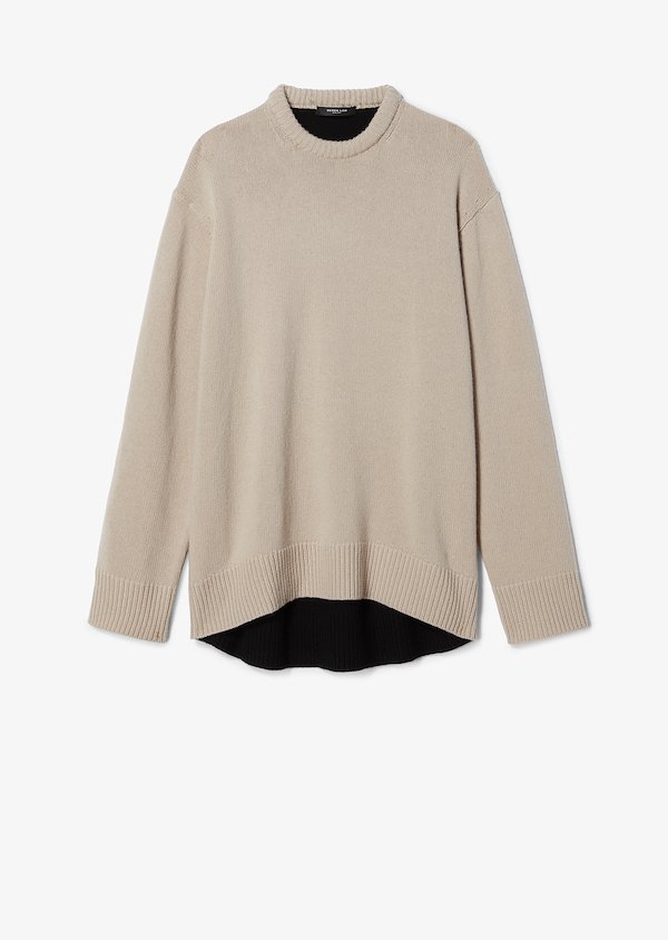 Oversized Contrast Back Cashmere Sweater Oversized Contrast Back Cashmere Sweater