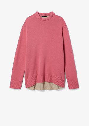 Oversized Contrast Back Cashmere Sweater Oversized Contrast Back Cashmere Sweater