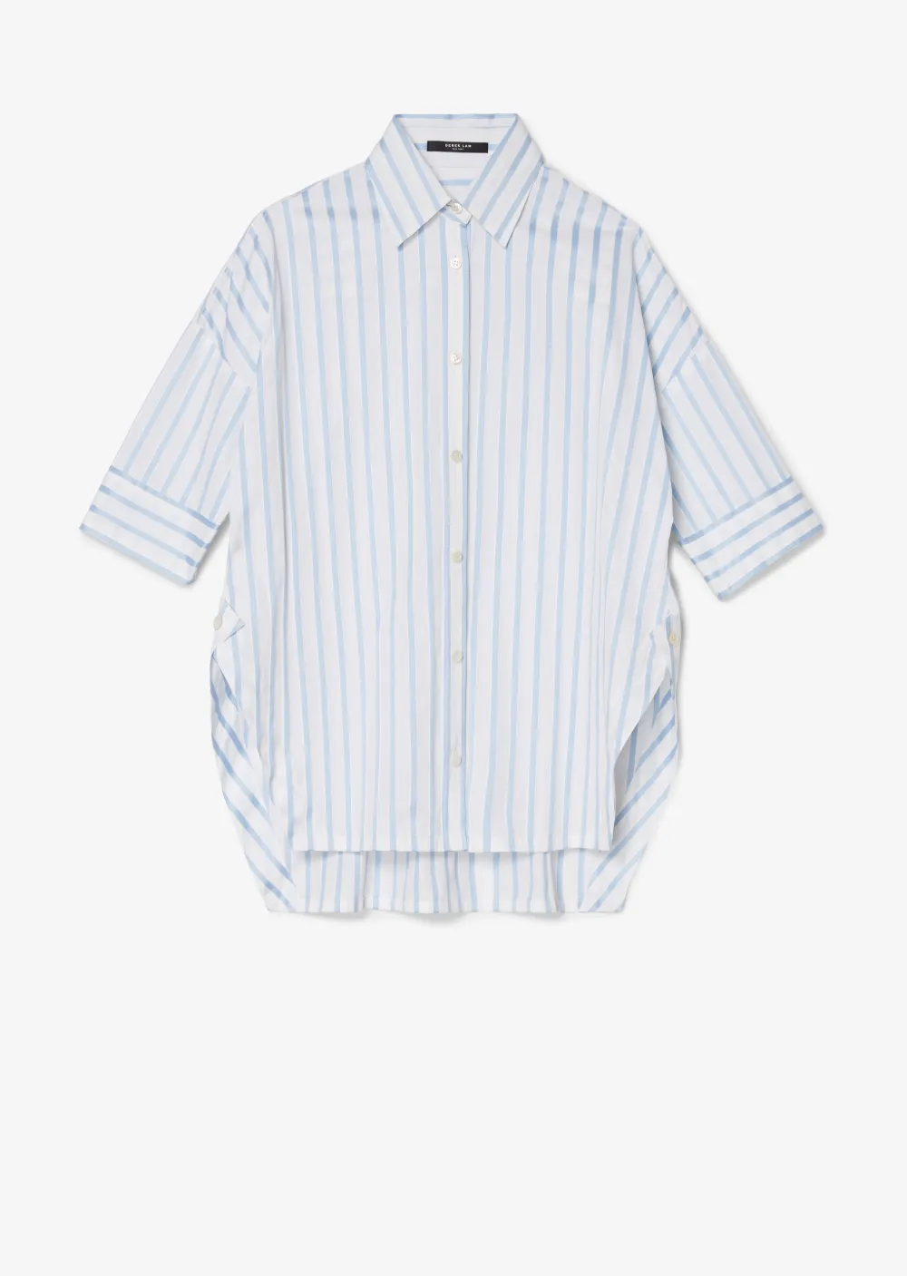 Oversized Striped Cotton Button-Down Shirt