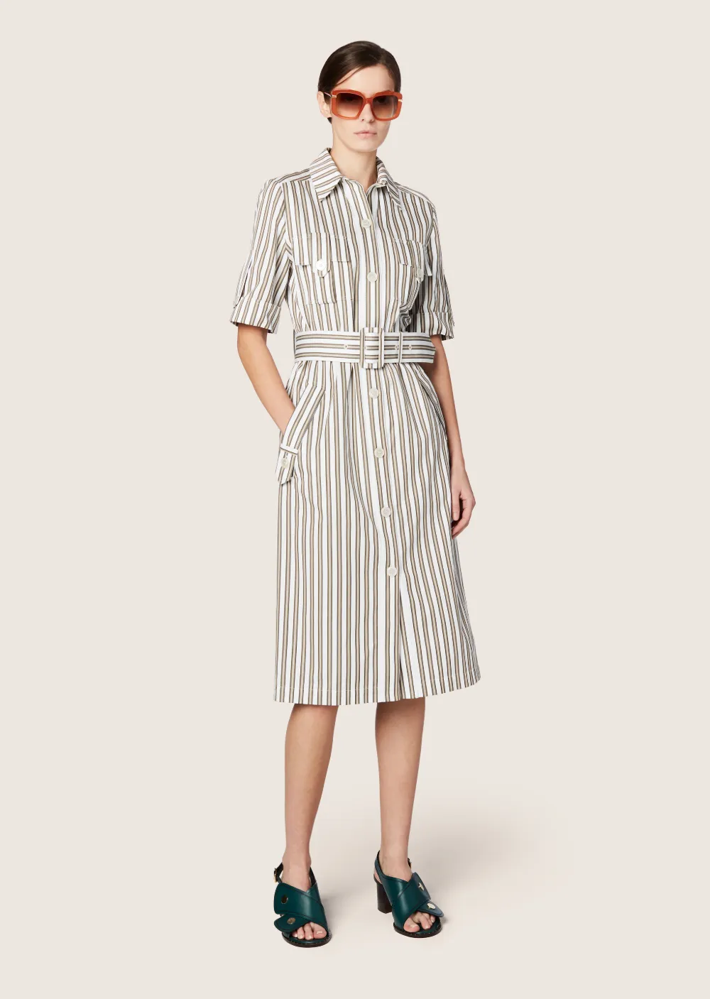 Short Sleeve Utility Shirt Dress