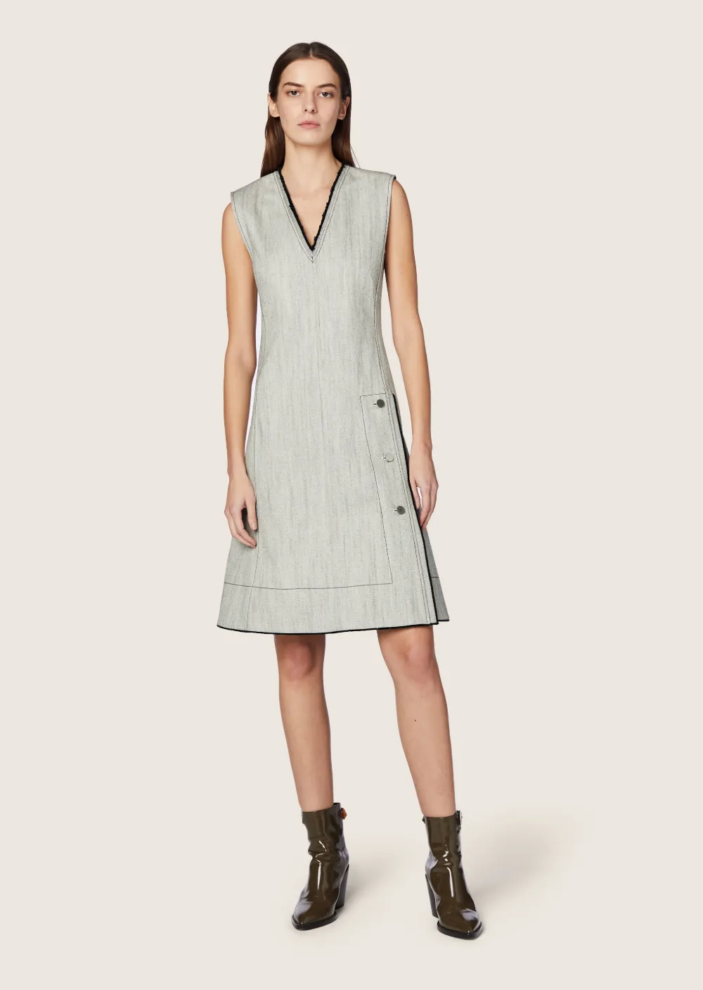 V-Neck Colorblocked Dress