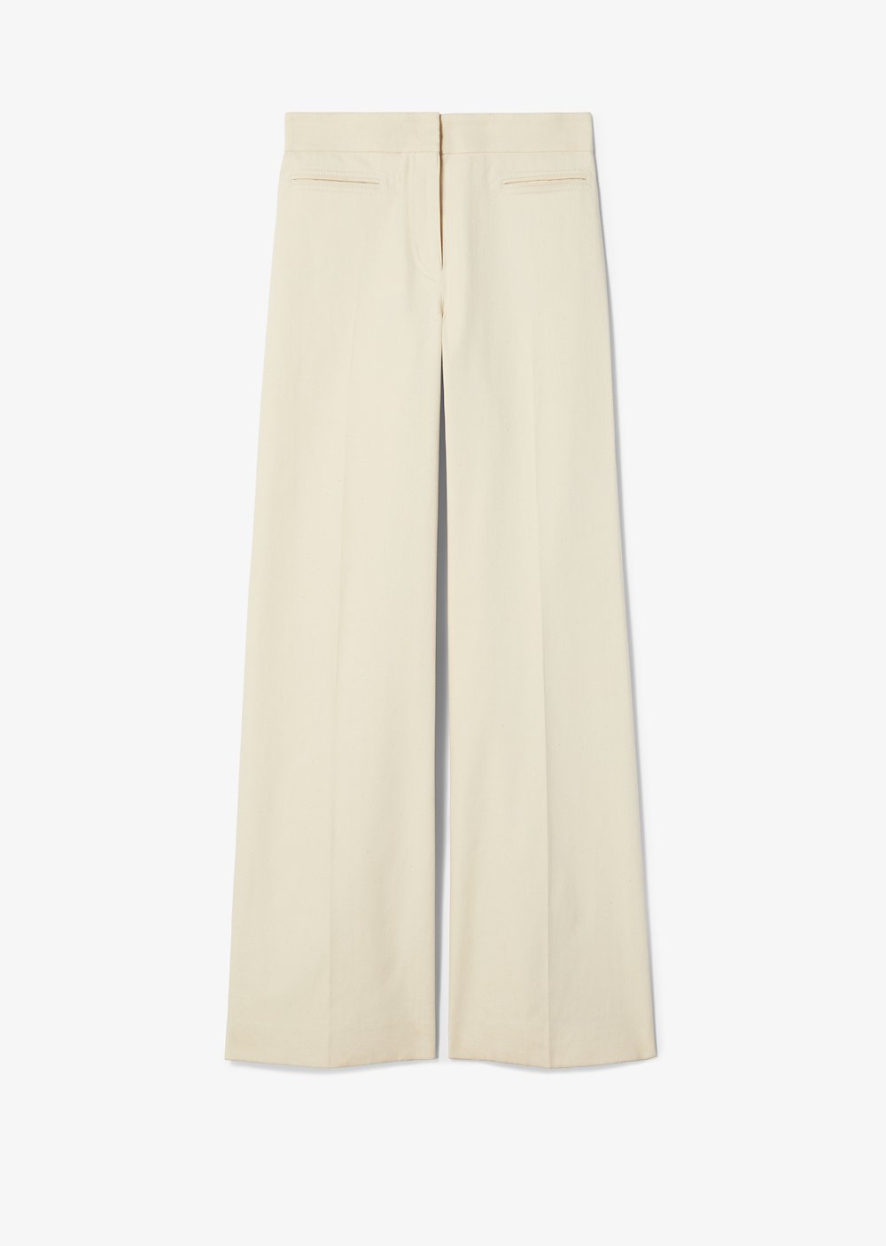 Wide Leg Natural Denim Jean with Double Welt Pocket