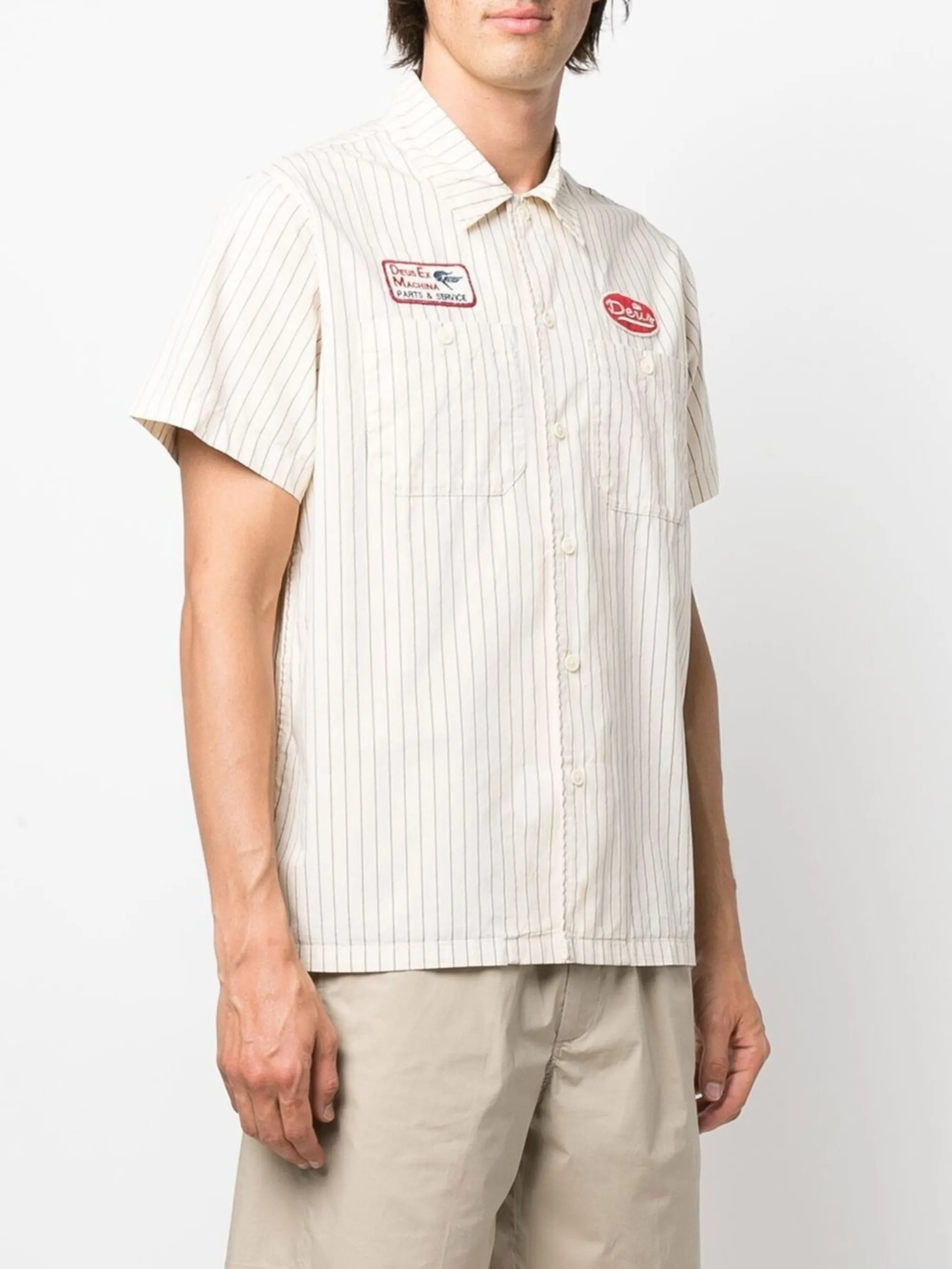 Deus Ex Machina chest logo-patch detail shirt | Eraldo.com US