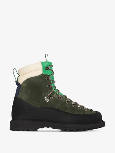 green hiking boots