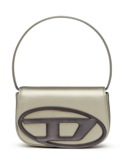 Borsa a spalla con placca logo, Diesel