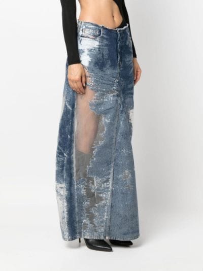 De-Pago-Fsd2 semi-sheer panelled denim skirt | Diesel | Eraldo.com FR